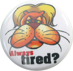 Always tired badge lion